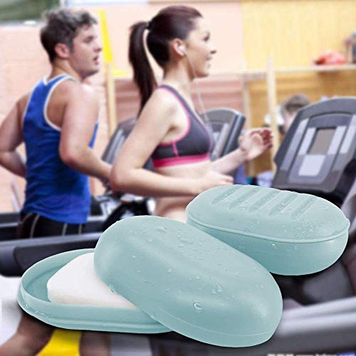 Bligli - Caja de jabón para Viajes, 2 Paquetes, Viajes, campamentos y Almacenamiento (Verde)