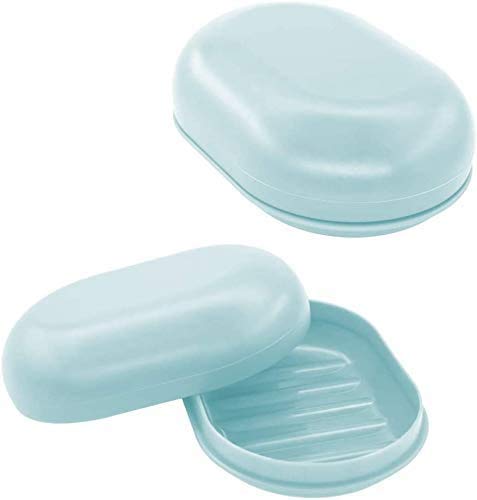 Bligli - Caja de jabón para Viajes, 2 Paquetes, Viajes, campamentos y Almacenamiento (Verde)