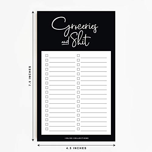 Bloc de notas para nevera, comestibles y cosas divertidas para refrigerador (1 paquete) 4.5 x 7.5 pulgadas, 50 hojas