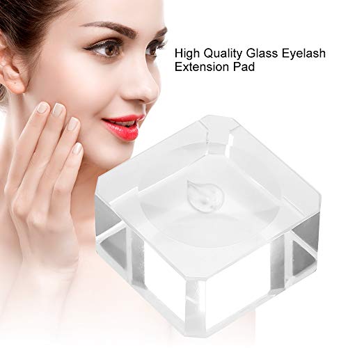 Bloque de vidrio, soporte de pestañas postizas de salud duradera, tienda de belleza firme para maquilladores caseros(3cm large glass block)