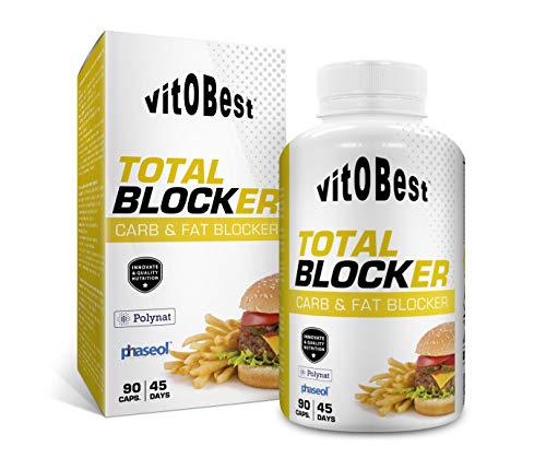 Bloqueador de Grasas y Carbohidratos TOTAL BLOCKER 90 Caps. - Producto de Calidad Optima y Quemagrasas Potente para Adelgazar - Vitobest