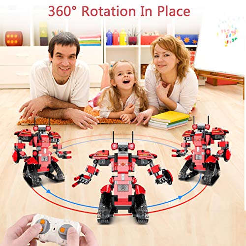 Bloques de Construcción RC Robot, Control Remoto STEM Robot Toy Kit de Robótica de Educativo DIY Robots Electrónicos Inteligentes RC Recargables Regalo Significativo para Niños Niñas ( 392 Piezas)