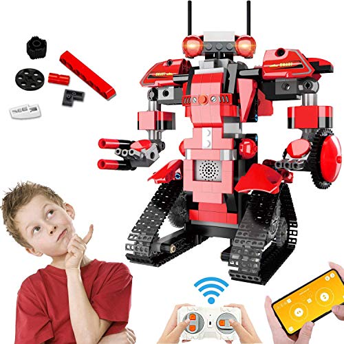 Bloques de Construcción RC Robot, Control Remoto STEM Robot Toy Kit de Robótica de Educativo DIY Robots Electrónicos Inteligentes RC Recargables Regalo Significativo para Niños Niñas ( 392 Piezas)
