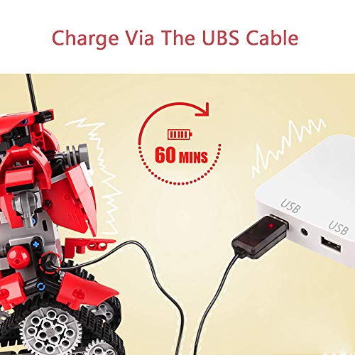 Bloques de Construcción RC Robot, Control Remoto STEM Robot Toy Kit de Robótica de Educativo DIY Robots Electrónicos Inteligentes RC Recargables Regalo Significativo para Niños Niñas ( 392 Piezas)