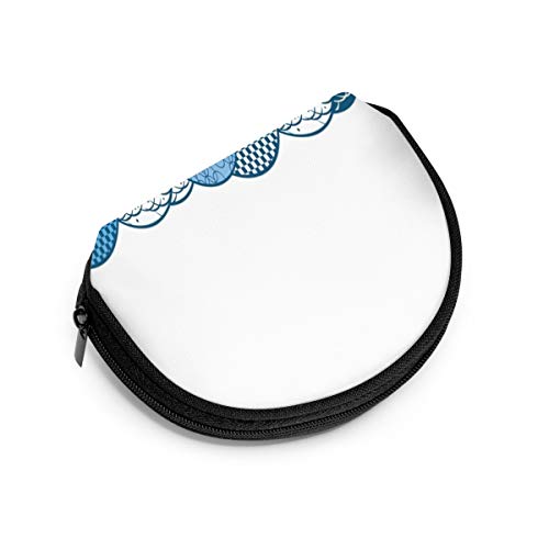 Blue Wave Water The Arts Japón Mujeres Niñas Shell Cosmético Maquillaje Bolsa de Almacenamiento Monedas de Compras al Aire Libre Monedero Organizador