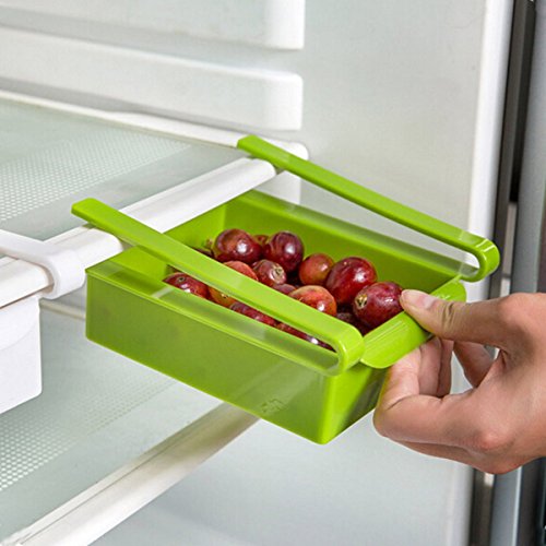 Bluelover Cocina Plástico Nevera Nevera Rack de almacenamiento Congelador Estante Holder Cocina Organización Azul
