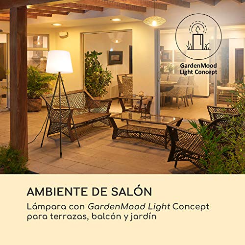 Blumfeldt Moody STX Lámpara - Certificado IP65, Pantalla de PE, Cable extralargo de 5 Metros, Patas de la lámpara de Acero con Revestimiento en Polvo, Portalámparas: E27, 25 Watt, Blanco