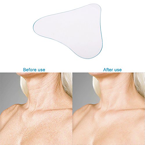 Blusea Cojín de pecho antiarrugas de silicona Cojín de pecho autoadhesivo invisible reutilizable Elimine las arrugas de líneas finas