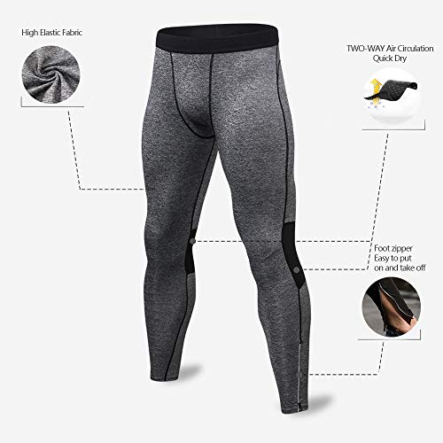 Bmeigo 2 Paquetes Hombres Compresión Leggins Aptitud Pantalones para Running Entrenamiento Cool Dry