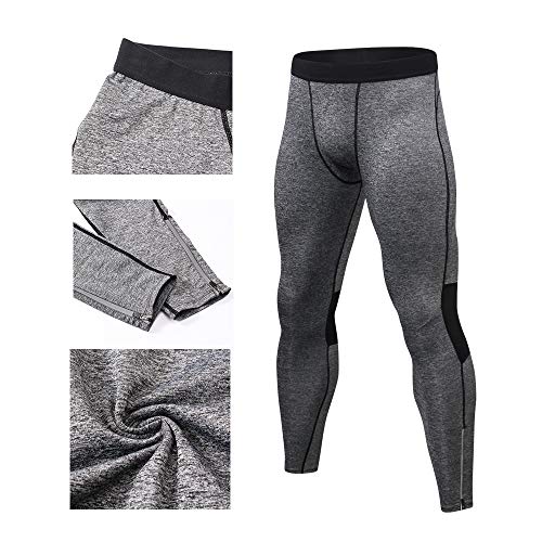 Bmeigo 2 Paquetes Hombres Compresión Leggins Aptitud Pantalones para Running Entrenamiento Cool Dry