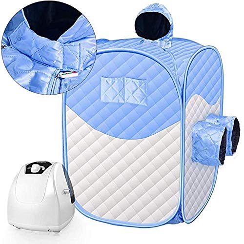 BNMMJ Caja de sauna de sudor adelgazante, Sauna de vapor portátil el hogar, Caja de sauna plegable Caja de sauna Bolsa de vapor de cuerpo entero Evaporación de sudor Máquina fumigación de sudor azul1