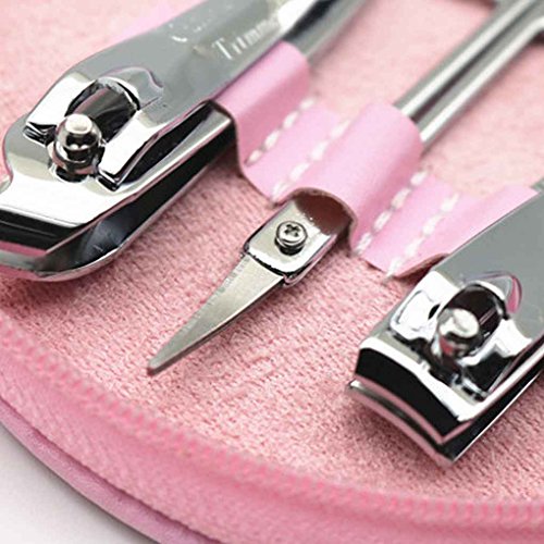 Bobury 7 en 1 Herramientas Clipper kit del sistema de manicura del clavo del cuidado del clavo del acero inoxidable de la historieta con la caja al azar Color de la caja