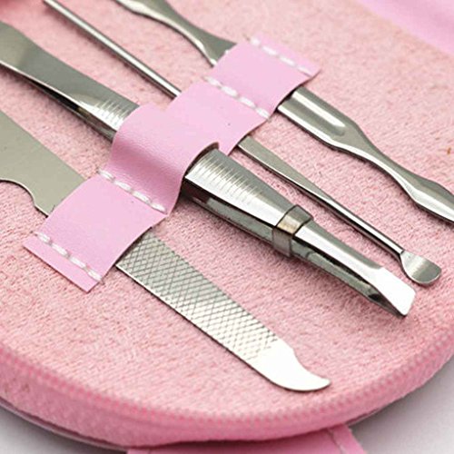 Bobury 7 en 1 Herramientas Clipper kit del sistema de manicura del clavo del cuidado del clavo del acero inoxidable de la historieta con la caja al azar Color de la caja