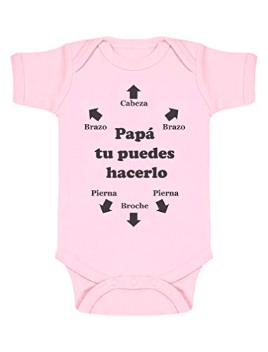 Body de Manga Corta para bebé - Regalo Original para Regalar a nuevos papás, babyshower 3-6 Mes Rosa