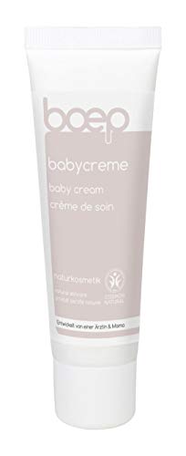 Boep Baby Cream - Crema hidratante 100% natural, rica para la cara y el cuerpo con aceite de almendra y manteca de karité – Desarrollado por un médico y madre (50 ml)