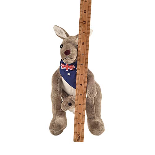 BOHS Australia Canguro con Bufanda Padres Juguete Familiar Peluche Suave Animales de Peluche - 30 cm Altura