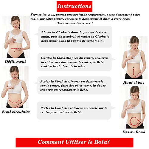 BOLA Collar de embarazo colgante campana Harmony Ball"Llamador de ángeles" Joya musical para embarazadas de maternidad con cadena de alas de ángel y bola (114 CM, ARGENT)