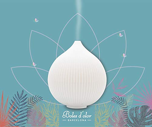 BOLES D'OLOR Brumizador Ultrasónico Padma Flor de Loto + Brumas de Ambiente Cotonet. Difusor de Aromas, Purificador de Aire y Humidificador