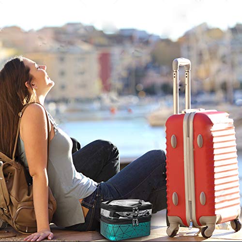 Bolsa cosmética mreechan,Make Up Bolso Impermeable Doble, Compartimento Transparente Superior, Bolsa cosmética de Viaje, Regalos de Bolsa de Maquillaje para Las Mujeres