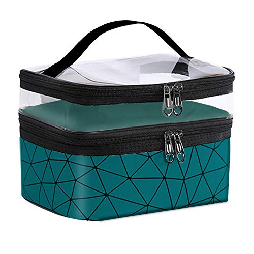 Bolsa cosmética mreechan,Make Up Bolso Impermeable Doble, Compartimento Transparente Superior, Bolsa cosmética de Viaje, Regalos de Bolsa de Maquillaje para Las Mujeres