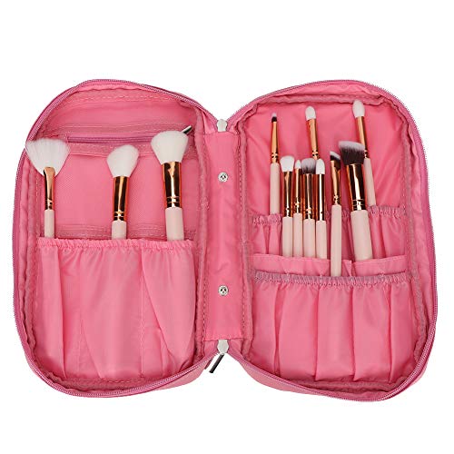 Bolsa de almacenamiento - Contenedor portátil de gran capacidad para maquillaje con múltiples bolsillos, herramienta de cosméticos, bolsa de almacenamiento con cremallera