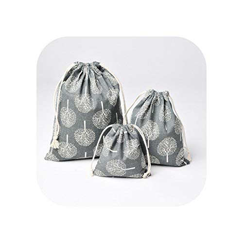 Bolsa de almacenamiento de lino de algodón con cordón de árbol, regalo, té, caramelo, organizador de joyas, maquillaje, cosméticos, monedas, llaves, bolsas, como la imagen-S