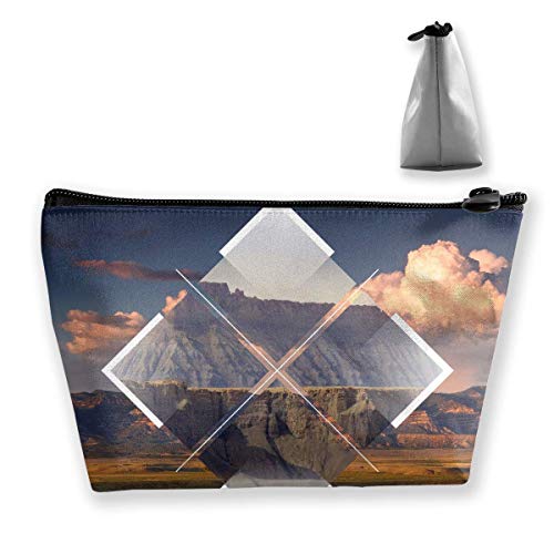 Bolsa de artículos de tocador trapezoidales Bolsa de Viaje portátil Bolsas de cosméticos Polyscape Diamond Nature