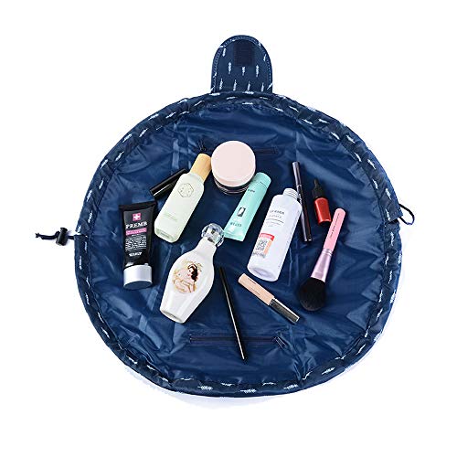 Bolsa de artículos perezosos encaje aseo de gran capacidad portátil de viaje de maquillaje Paquete rápido a prueba de agua Bolsa de almacenamiento mágica perfecto para mujeres chicas(Pluma)