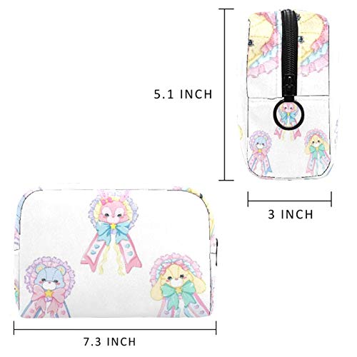 Bolsa de brochas de maquillaje personalizables, bolsas de aseo portátiles para mujer, organizador de viaje, falda de conejo.
