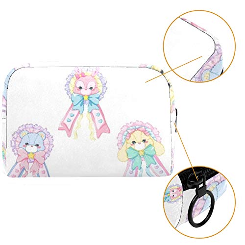 Bolsa de brochas de maquillaje personalizables, bolsas de aseo portátiles para mujer, organizador de viaje, falda de conejo.