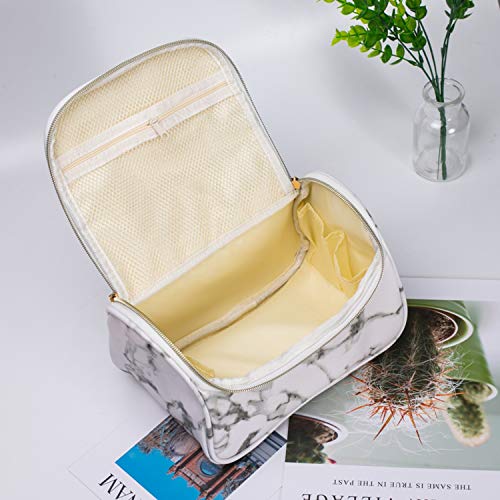 Bolsa de cosméticos grande | Bolso cosmético de viaje de moda para mujer, organizador de maquillaje, bolso portátil con cremallera, estuche de almacenamiento para baño, neceser femenino para niña-Bla