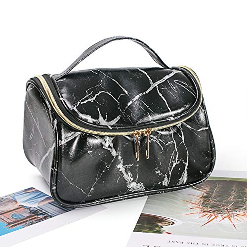 Bolsa de cosméticos grande | Bolso cosmético de viaje de moda para mujer, organizador de maquillaje, bolso portátil con cremallera, estuche de almacenamiento para baño, neceser femenino para niña-Bla