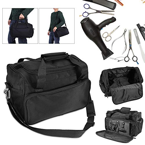 Bolsa de mano para barbero, salón portátil con gran capacidad para peluquería, maletín con tijeras, soporte para peines, bolsillos laterales para secador de pelo
