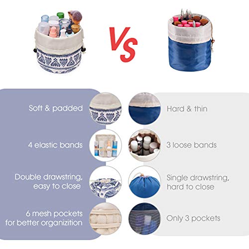 Bolsa de maquillaje de viaje Bolsa de cosméticos Organizador de aseo impermeable para mujeres y niñas (pequeño, elefante)