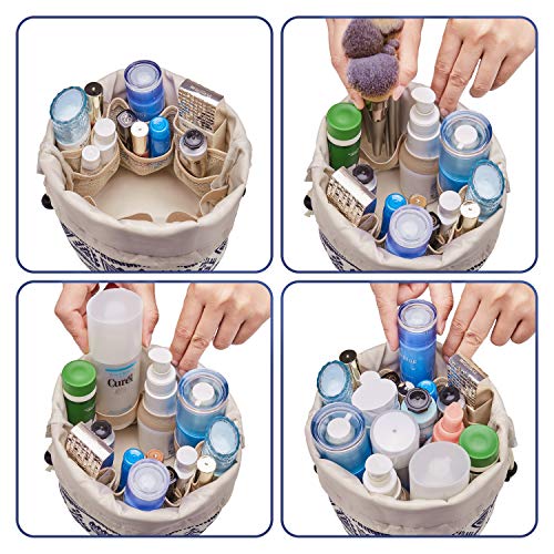 Bolsa de maquillaje de viaje Bolsa de cosméticos Organizador de aseo impermeable para mujeres y niñas (pequeño, elefante)