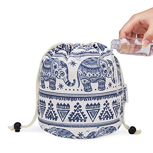 Bolsa de maquillaje de viaje Bolsa de cosméticos Organizador de aseo impermeable para mujeres y niñas (pequeño, elefante)