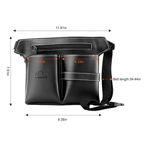 Bolsa De Peluquería Cinturón Bolsa De Herramientas De Maquillaje Profesional Multifunción Bolsa De Peluquería Kit De Tijeras Para El Cabello Bolsa Tijeras Cepillos Almacenamiento (Negro)