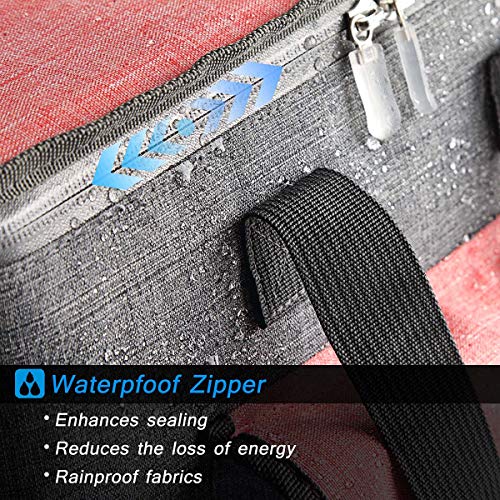 Bolsa termica 20litro, grande Bolsa nevera para picnic almuerzo camping playa barbacoa, Gray & Rojo (Gray & Rojo--20L)