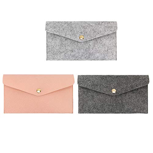 Bolsas de brochas de maquillaje portátiles Bolsas de almacenamiento de bolígrafos cosméticos Bolsa organizadora de sobres de fieltro para adornos de dormitorios domésticos-Negro-