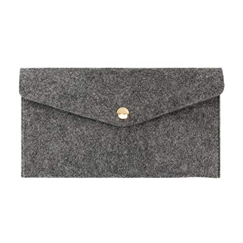 Bolsas de brochas de maquillaje portátiles Bolsas de almacenamiento de bolígrafos cosméticos Bolsa organizadora de sobres de fieltro para adornos de dormitorios domésticos-Negro-