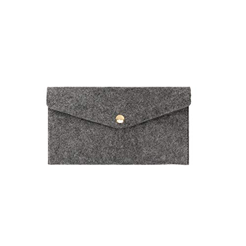 Bolsas de brochas de maquillaje portátiles Bolsas de almacenamiento de bolígrafos cosméticos Bolsa organizadora de sobres de fieltro para adornos de dormitorios domésticos-Negro-