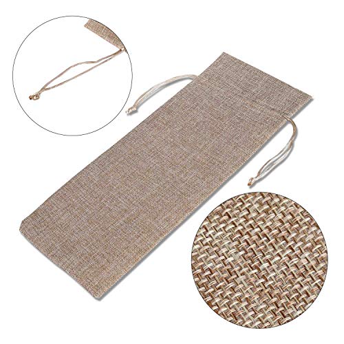 Bolsas de Vino de Yute, 37 x 15.5cm Hessian Wine Carriers con cordón, Bolsas de Regalo para Vino Envoltura de botella para cata de vinos fiesta boda cumpleaños navidad (Color de Marron de 12 Piezas)