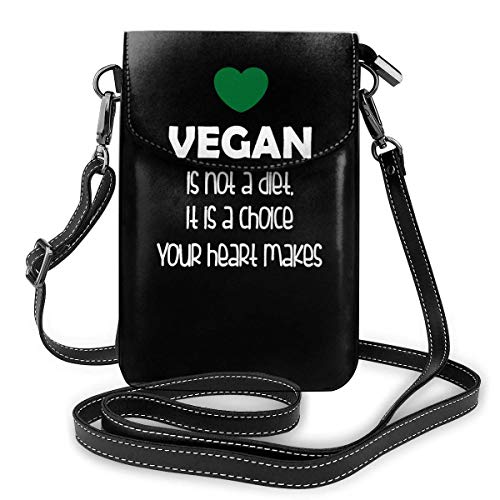 Bolsas pequeñas Vegano no es una dieta Es una opción Cartera para teléfono celular con ranuras para tarjetas de crédito Cartera Bolso de hombro para mujeres y niñas adolescentes