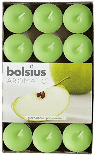 Bolsius 103626944485 - Velitas perfumadas, Aroma de Manzana Verde, 30 Unidades, Color Verde