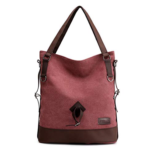Bolso Mochilas Mujer Casual, JOSEKO Niña Lona Multifuncional Antirrobo Bolso de Cuero de Gran Capacidad Bolsas de Hombro Mochila