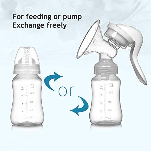 Bomba de pecho manual de succión de lactancia de silicona 150 ml de ahorro de leche de una sola manija bomba de pecho con pezón y tapa