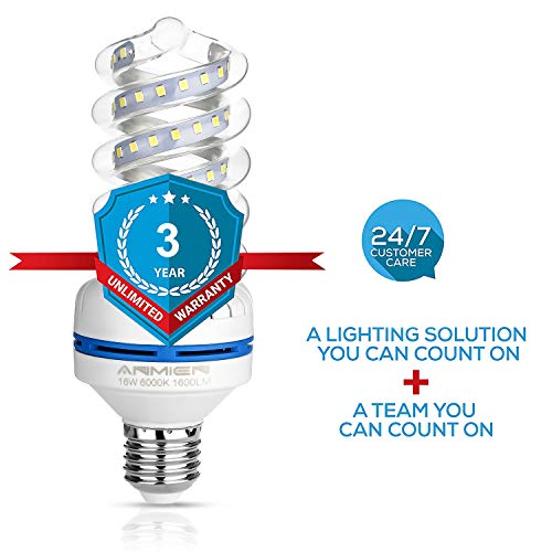 Bombillas LED E27 16W (equivalente a 120watt), Blanco Frío 6000k Led Lámpara, bombilla LED de 1600 lumens, No regulable, 360 Degree Ángulo de haz - 4 unidades