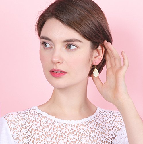 BONALUNA Pendientes Del Chapado En Oro Amarillo Para Las Mujeres Crema De Medusas