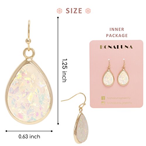 BONALUNA Pendientes Del Chapado En Oro Amarillo Para Las Mujeres Crema De Medusas