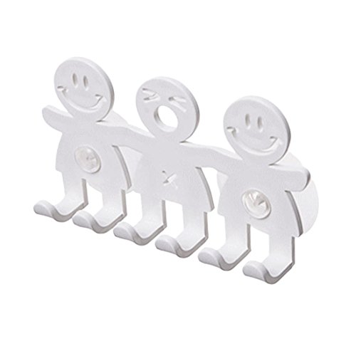 Bonito soporte para cepillos de dientes con ventosa para pared del baño, emoticono de cara sonriente, decoración del hogar